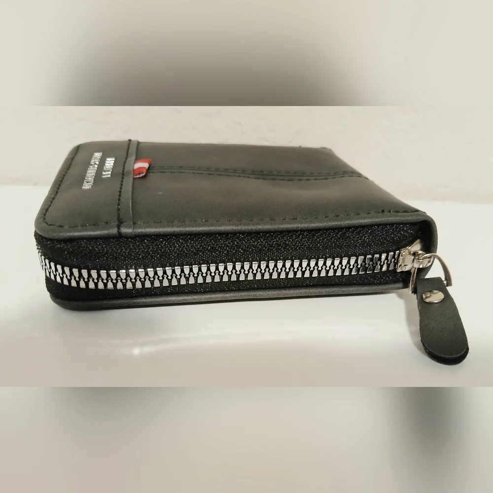 Men's Dizzoris Style Leather Grey‎ Zippered Wallet